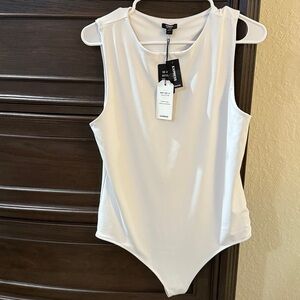 Express White Sleeveless Bodysuit